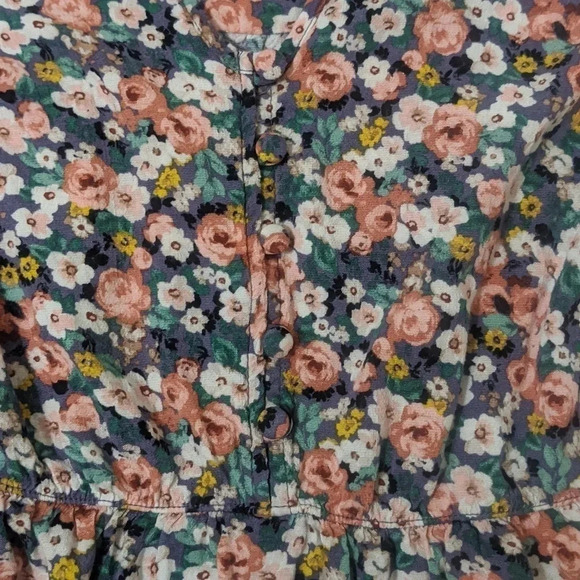 Torrid Rayon Slub Button-Front Tiered Tank, Color Floral-Multi Size 00 - Picture 8 of 15